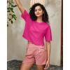 imageG4Free Lightbreeze UPF 50 Workout Tops for Women  Boxy Crop TShirts Short Sleeve Basic Tees Loose Quick Dry Running CasualHot Pink