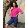imageG4Free Lightbreeze UPF 50 Workout Tops for Women  Boxy Crop TShirts Short Sleeve Basic Tees Loose Quick Dry Running CasualHot Pink