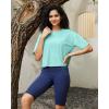 imageG4Free Lightbreeze UPF 50 Workout Tops for Women  Boxy Crop TShirts Short Sleeve Basic Tees Loose Quick Dry Running CasualLight Blue
