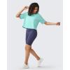 imageG4Free Lightbreeze UPF 50 Workout Tops for Women  Boxy Crop TShirts Short Sleeve Basic Tees Loose Quick Dry Running CasualLight Blue