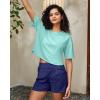 imageG4Free Lightbreeze UPF 50 Workout Tops for Women  Boxy Crop TShirts Short Sleeve Basic Tees Loose Quick Dry Running CasualLight Blue