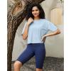 imageG4Free Lightbreeze UPF 50 Workout Tops for Women  Boxy Crop TShirts Short Sleeve Basic Tees Loose Quick Dry Running CasualLight Denim