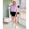 imageG4Free Lightbreeze UPF 50 Workout Tops for Women  Boxy Crop TShirts Short Sleeve Basic Tees Loose Quick Dry Running CasualLight Purple
