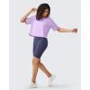 imageG4Free Lightbreeze UPF 50 Workout Tops for Women  Boxy Crop TShirts Short Sleeve Basic Tees Loose Quick Dry Running CasualLight Purple