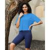 imageG4Free Lightbreeze UPF 50 Workout Tops for Women  Boxy Crop TShirts Short Sleeve Basic Tees Loose Quick Dry Running CasualOcean Blue