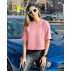 imageG4Free Lightbreeze UPF 50 Workout Tops for Women  Boxy Crop TShirts Short Sleeve Basic Tees Loose Quick Dry Running CasualPink