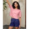 imageG4Free Lightbreeze UPF 50 Workout Tops for Women  Boxy Crop TShirts Short Sleeve Basic Tees Loose Quick Dry Running CasualPink