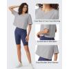 imageG4Free Lightbreeze UPF 50 Workout Tops for Women  Boxy Crop TShirts Short Sleeve Basic Tees Loose Quick Dry Running CasualSilver Gray