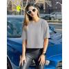 imageG4Free Lightbreeze UPF 50 Workout Tops for Women  Boxy Crop TShirts Short Sleeve Basic Tees Loose Quick Dry Running CasualSilver Gray