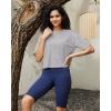 imageG4Free Lightbreeze UPF 50 Workout Tops for Women  Boxy Crop TShirts Short Sleeve Basic Tees Loose Quick Dry Running CasualSilver Gray