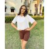 imageG4Free Lightbreeze UPF 50 Workout Tops for Women  Boxy Crop TShirts Short Sleeve Basic Tees Loose Quick Dry Running CasualWhite