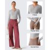 imageG4Free Lightbreeze Women UPF 50 Sun Shirts Thumbholes Long Sleeve Crop Workout Tops V Neck TShirts CasualSilver Gray