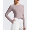 imageG4Free Lightbreeze Womens UPF 50 Long Sleeve Rash Guard Quick Dry Crop Workout Tops Thumbholes Sun Shirts Running AthleticGray Lilac