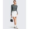 imageG4Free Lightbreeze Womens UPF 50 Long Sleeve Rash Guard Quick Dry Crop Workout Tops Thumbholes Sun Shirts Running AthleticGrey Sage