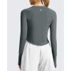imageG4Free Lightbreeze Womens UPF 50 Long Sleeve Rash Guard Quick Dry Crop Workout Tops Thumbholes Sun Shirts Running AthleticGrey Sage