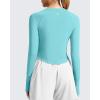 imageG4Free Lightbreeze Womens UPF 50 Long Sleeve Rash Guard Quick Dry Crop Workout Tops Thumbholes Sun Shirts Running AthleticLake Blue