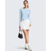 imageG4Free Lightbreeze Womens UPF 50 Long Sleeve Rash Guard Quick Dry Crop Workout Tops Thumbholes Sun Shirts Running AthleticLight Denim