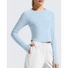 imageG4Free Lightbreeze Womens UPF 50 Long Sleeve Rash Guard Quick Dry Crop Workout Tops Thumbholes Sun Shirts Running AthleticLight Denim