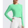 imageG4Free Lightbreeze Womens UPF 50 Long Sleeve Rash Guard Quick Dry Crop Workout Tops Thumbholes Sun Shirts Running AthleticMint Green