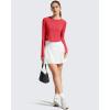 imageG4Free Lightbreeze Womens UPF 50 Long Sleeve Rash Guard Quick Dry Crop Workout Tops Thumbholes Sun Shirts Running AthleticRed