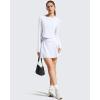 imageG4Free Lightbreeze Womens UPF 50 Long Sleeve Rash Guard Quick Dry Crop Workout Tops Thumbholes Sun Shirts Running AthleticWhite