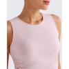 imageG4Free Skimetic Workout Tank Tops for Women Side Ruched Sleeveless High Neck Crop Top Summer Athletic Gym ShirtsBlush Pink