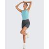 imageG4Free Skimetic Workout Tank Tops for Women Side Ruched Sleeveless High Neck Crop Top Summer Athletic Gym ShirtsLight Blue