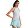 imageG4Free Skimetic Workout Tank Tops for Women Side Ruched Sleeveless High Neck Crop Top Summer Athletic Gym ShirtsSilver Gray