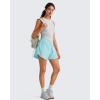 imageG4Free Skimetic Workout Tank Tops for Women Side Ruched Sleeveless High Neck Crop Top Summer Athletic Gym ShirtsSilver Gray