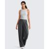 imageG4Free Skimetic Workout Tank Tops for Women Side Ruched Sleeveless High Neck Crop Top Summer Athletic Gym ShirtsSilver Gray