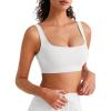 imageG4Free BareFeel Square Neck Sports Bras for Women  Non Padded U Back Casual Yoga Crop TopsPure White
