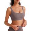 imageG4Free BareFeel Square Neck Sports Bras for Women  Non Padded U Back Casual Yoga Crop TopsTaupe