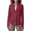 imageG4Free Womens UPF 50 Sun Shirts Lightweight Quick Dry Long Sleeve Workout Tops Lightweight Running PulloverBurgundy