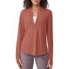 imageG4Free Womens UPF 50 Sun Shirts Lightweight Quick Dry Long Sleeve Workout Tops Lightweight Running PulloverJam Brown