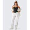 imageG4Free BareFeel Built in Bra Camisole Tops Yoga Workout Removable Padded Cami Spaghetti Strap Pilates Tank TopBlack