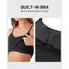 imageG4Free BareFeel Built in Bra Camisole Tops Yoga Workout Removable Padded Cami Spaghetti Strap Pilates Tank TopBlack