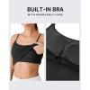imageG4Free BareFeel Built in Bra Camisole Tops Yoga Workout Removable Padded Cami Spaghetti Strap Pilates Tank TopBlack