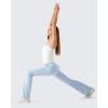 imageG4Free BareFeel Built in Bra Camisole Tops Yoga Workout Removable Padded Cami Spaghetti Strap Pilates Tank TopPure White