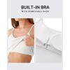 imageG4Free BareFeel Built in Bra Camisole Tops Yoga Workout Removable Padded Cami Spaghetti Strap Pilates Tank TopPure White