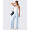 imageG4Free BareFeel Built in Bra Camisole Tops Yoga Workout Removable Padded Cami Spaghetti Strap Pilates Tank TopPure White