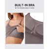 imageG4Free BareFeel Built in Bra Camisole Tops Yoga Workout Removable Padded Cami Spaghetti Strap Pilates Tank TopTaupe