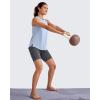imageG4Free Lightweight Workout Tank Tops for Women High Neck Athletic Long Tanks Sleeveless Summer Running Gym ShirtsLight Denim