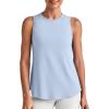 imageG4Free Lightweight Workout Tank Tops for Women High Neck Athletic Long Tanks Sleeveless Summer Running Gym ShirtsLight Denim
