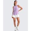 imageG4Free Lightweight Workout Tank Tops for Women High Neck Athletic Long Tanks Sleeveless Summer Running Gym ShirtsLight Purple