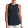 imageG4Free Lightweight Workout Tank Tops for Women High Neck Athletic Long Tanks Sleeveless Summer Running Gym ShirtsNavy