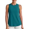 imageG4Free Lightweight Workout Tank Tops for Women High Neck Athletic Long Tanks Sleeveless Summer Running Gym ShirtsTeal