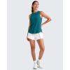 imageG4Free Lightweight Workout Tank Tops for Women High Neck Athletic Long Tanks Sleeveless Summer Running Gym ShirtsTeal