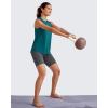 imageG4Free Lightweight Workout Tank Tops for Women High Neck Athletic Long Tanks Sleeveless Summer Running Gym ShirtsTeal