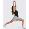 imageG4Free Lyocell Ruched Side Workout Tank Tops Woman High Neck Waist Length Gym Tanks Soft Relaxed Fit for TrainingBlack