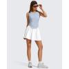 imageG4Free Lyocell Ruched Side Workout Tank Tops Woman High Neck Waist Length Gym Tanks Soft Relaxed Fit for TrainingLight Denim